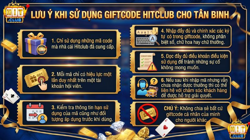 Một vài lưu ý quan trọng khi sử dụng các giftcode
