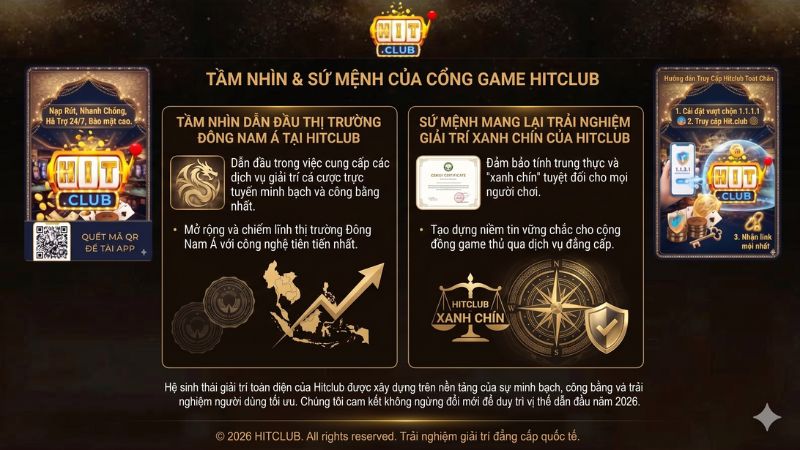 Tầm nhìn và sứ mệnh của cổng game Hitclub