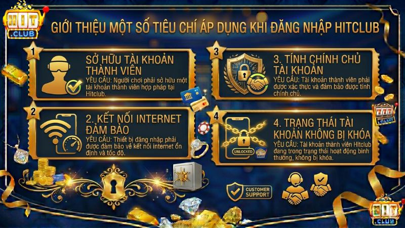 Tiêu chí cần đáp ứng để có thể đăng nhập Hitclub